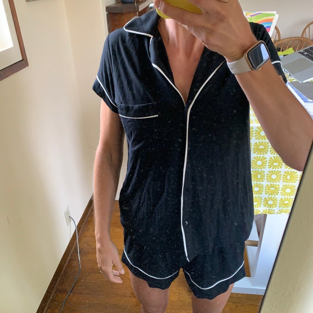 The Cashmere Project - Short PJ Set - Black and White - Looks Like Eberjey!